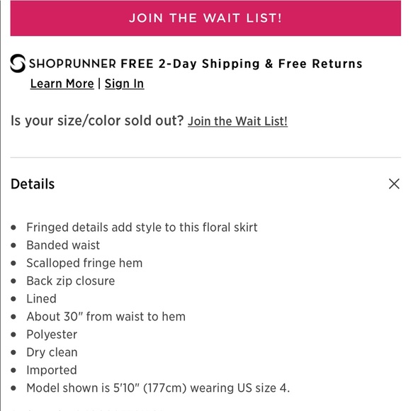 Alice + Olivia Pencil Skirt Flower Size 8 new - Picture 4 of 4